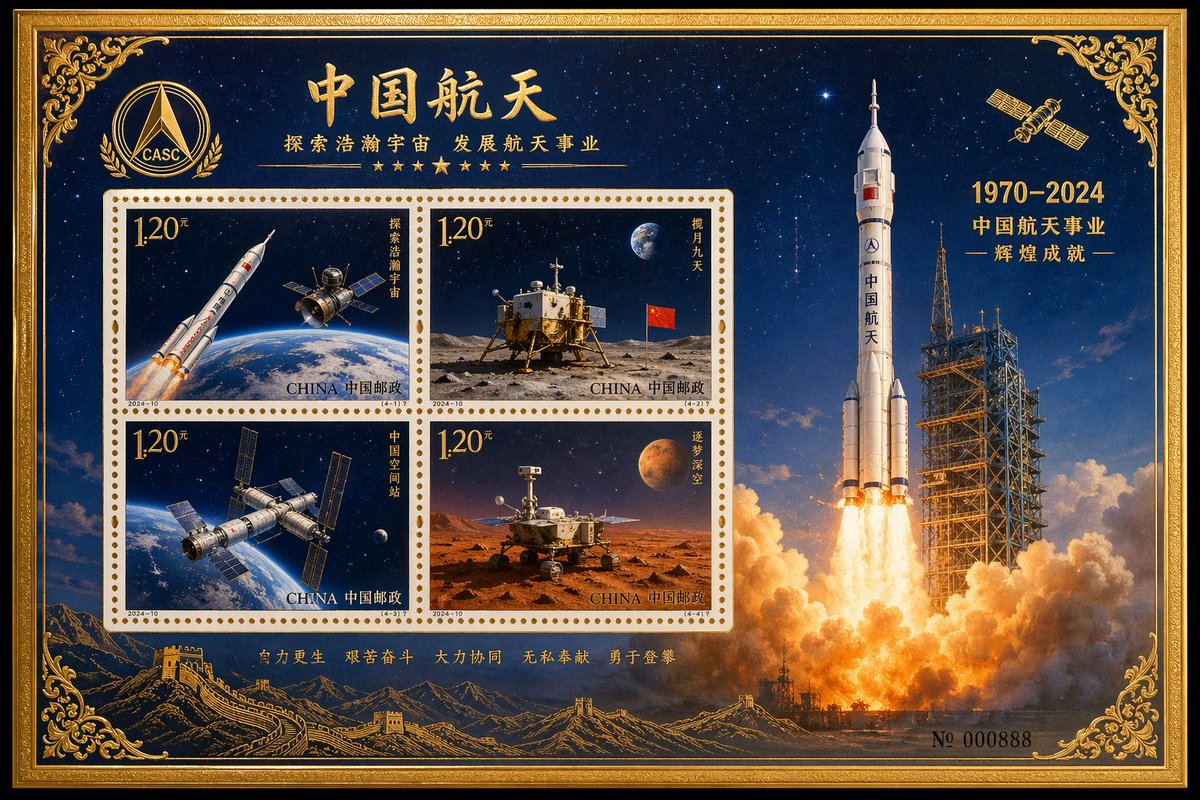 Chinese Space Stamp Sheet