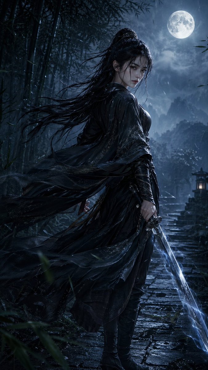 Wuxia Heroine Vertical Portrait