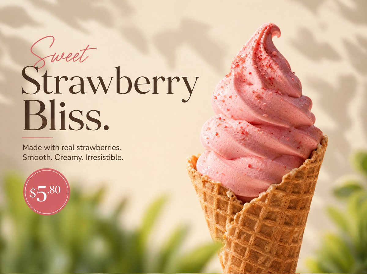 Strawberry Ice Cream Product Photo