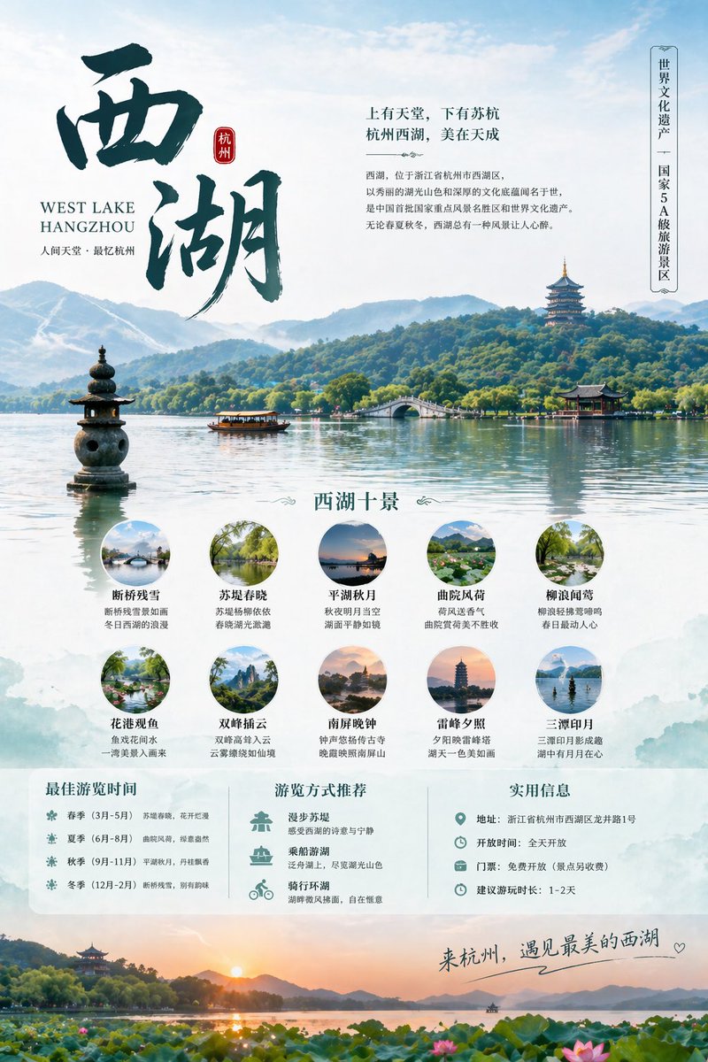West Lake Travel Poster